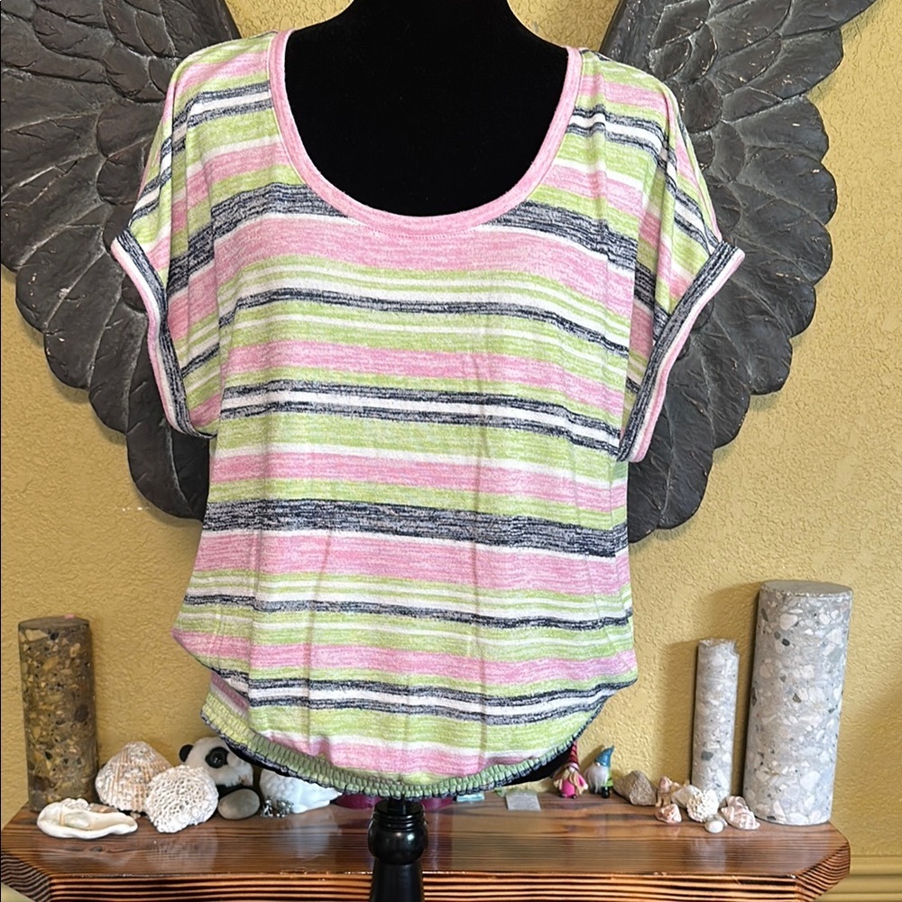Ricki’s Striped Pink and Green Women's Top